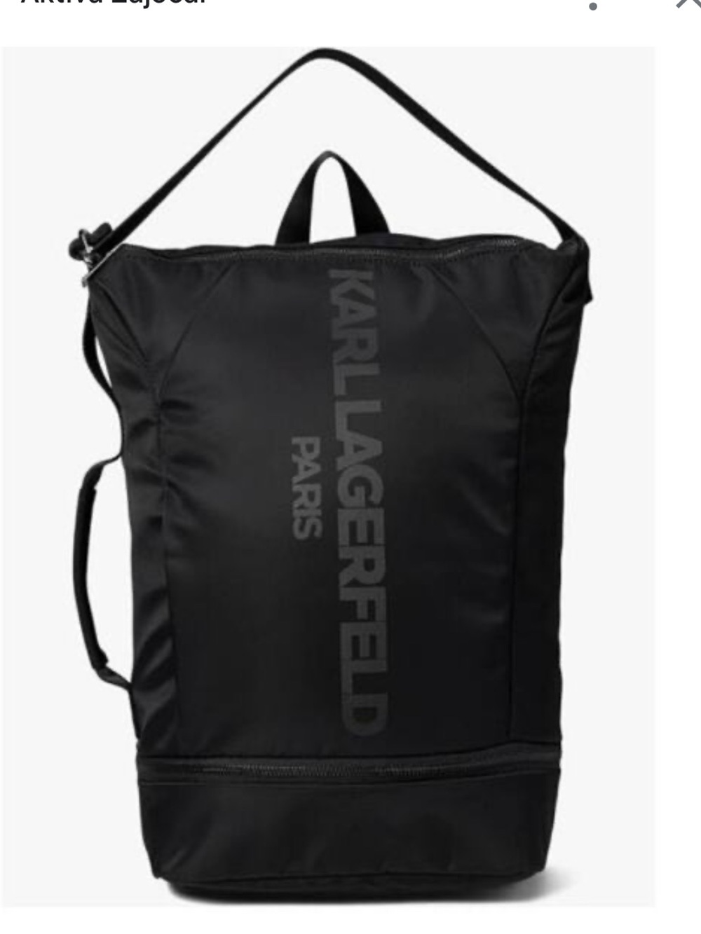 Karl Lagerfeld Black Logo Backpack Tote